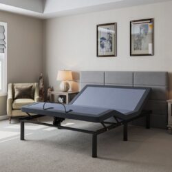 Bt2000 - California King Adjustable Bed Base With Full-Range Positions Adjustment - Blue / Gray