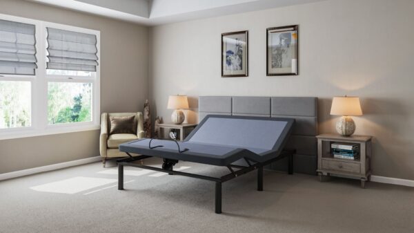 Bt2000 - California King Adjustable Bed Base With Full-Range Positions Adjustment - Blue / Gray