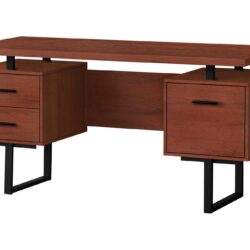 Computer Desk For Home Office, Laptop, Left, Right Set - Up, Storage Drawers, Contemporary & Modern - Cherry