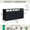 Garbage Bin Shed Stores 3 Trash Cans Metal Outdoor Bin Shed For Garbage Storage, Stainless Galvanized Steel, Bin Shed For Garden Yard Lawn W540S00009 - Charcoal - Image 8