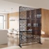 Outdoor & Indoor Privacy Screen Metal Privacy Screen Freestanding Decorative Privacy Screen Steel - Black - Image 2