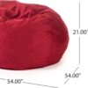 Comfortable High Density Shredded Foam Bean Bag Chair For Kids And Adults With Removable Microsuede Cover - Chinese Red - Image 4