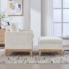 Oversized Swivel Barrel Accent Chair And Ottoman Set With Storage - Ivory - Image 6