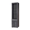 Modern Wine Showcasing Cabinet With Two Glass Shelves And Storage Cabinet - Distressed Gray - Image 4