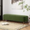 Elegant Ottoman With Comfortable Cushion And High Quality Upholstery - Dark Green - Image 3