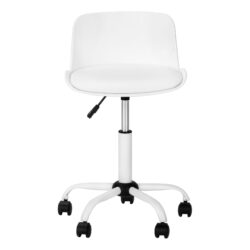 Office Chair, Adjustable Height, Swivel, Ergonomic, Contemporary And Modern - White