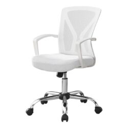 Office Chair, Adjustable Height & Swivel, Ergonomic, Contemporary And Modern - White