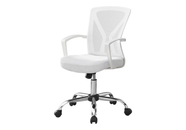 Office Chair, Adjustable Height & Swivel, Ergonomic, Contemporary And Modern - White