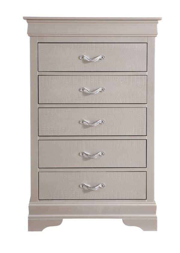 Lorana - Modern Chest - Silver Champagne
