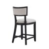 Counter Stools (Set of 2), Upholstered Counter Height Bar Stools With Comfy Back, Solid Rubber Wood Frame, Backrest, Footrest, Armless Barstools For Home Bar, Kitchen Counter - Beige / Black - Image 10