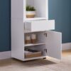 Contemporary Display Cabinet With Three Glass Shelves One Shelves Bottom Cabinet With Two Shelves - White - Image 3