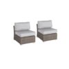 5 Person All Weather Wicker Sectional Seating Group With Cushions - Gray / Gray Mix - Image 4
