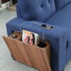 3 Piece Upholstered Sleeper Sofa - Blue - Image 3