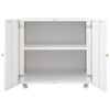 Metal Printer Stand With Storage Mobile Printer Tables For Small Spaces With Door Adjustable Shelf File Cabinet On Wheels For Home Office - White - Image 35