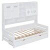 Twin Size Daybed With 2 Drawers And All In One Cabinet And Shelf - White - Image 3
