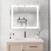 36" X 30" Medicine Cabinet With LED Vanity Mirror, Anti-Fog, Recessed Or Surface Mount, Waterproof, Dimmable, Aluminum 3000K~6000K Lighted Double Door Bathroom Cabinet With Touch Switch - Silver - Image 4