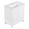 Bathroom Vanity With Sink, Bathroom Cabinet With Two Doors And One Drawer, White - Image 22