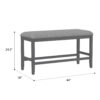Sonnet - Gathering Height Bench - Gray - Image 5