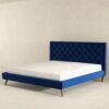 Dillon - Velvet Platform Bed King Size - Blue - Image 4