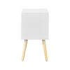 Mid Century Modern Side Table With 2 Drawers And Rubber Wood Legs - White - Image 6