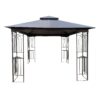 10 X 10 Ft Patio Gazebo Tent With Ventilated Double Roof And Mosquito Net Canopy For Backyard Or Garden - Gray - Image 9