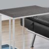 Accent Table, C - Shaped, Stylish Appearance - Gray - Image 2