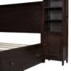 Queen Size Bed With All In One Cabinet, Shelf And Sockets - Espresso - Image 7