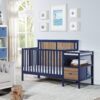 Connelly - 4 In 1 Crib and Changer Combo - Midnight Blue / Vintage Walnut - Image 8