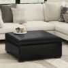 Gabbie - Square Coffee Table Storage Ottoman - Black - Image 4