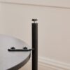 Upholstered Ottoman Coffee Table Foot Rest With Metal Legs And Wooden Storage Shelf - Charcoal - Image 9