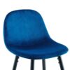Bar Stools (Set of 2) Velvet Barstool Modern Counter Bar Height Chair With Back, Sturdy Metal Legs & Footrests, Island Stool For Kitchen Bar - Blue - Image 10