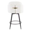 Dahlia - Contemporary Fixed Height Counter Stool With Round Footrest (Set of 2) - Matte Black / Cream / Gold - Image 5