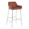Daniella - Contemporary Fixed Height Bar Stool (Set of 2) - Chrome / Camel - Image 2