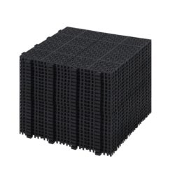 Interlocking Deck Tiles Plastic Waterproof Outdoor All Weather Anti-Slip Bathroom Shower Balcony Porch Strong Weight Capacity Upto 6613 Lbs, Rosette Pattern Pack Of 24 - Black
