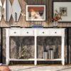 Hearth & Haven Daniel - Console Table With 2 Storage Drawers And Bottom Shelf For Living Room Entryway - Ivory - Image 3