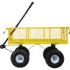 Heavy Duty Steel Garden Cart With Mesh Sides 550 Lb Capacity - Yellow - Image 2