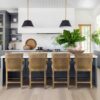 Cane Back Counter Stool With Upholstered Seat - Cream / Reclaimed Natural - Image 11