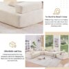 Lounge Frame For Oversized Modular U Shaped Sectional Floor Couch Convertible Compressed Couch, Spacious Foam Filled Sofa - Beige - Image 5