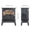 18 Inch 3D Flame Electric Infrared Quartz Fireplace Stove With Remote Control - Black - Image 6