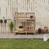 Outdoor Potting - Bench, Workstation Table With Cabinet For Backyard Garden Supplies - Gray / Brown - Image 5