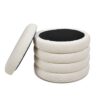 Fuji - Oversized Round Storage Ottoman - Ivory White - Image 2