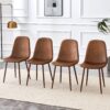 (Set of 4) Backrest AndTransfer Legs Chairs Adding A Touch Of Elegance To Minimalist And Scandinavian Style Homes - Walnut - Image 4