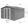 10' x 8' Garden Sheds Outdoor Storage Sheds - Gray - Image 2