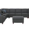 Hannah - Sectional Sofa With Ottoman - Dark Gray - Image 2