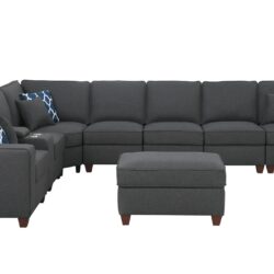 Hannah - Sectional Sofa With Ottoman - Dark Gray