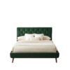 Dillon - Velvet Platform Bed Queen Size - Green - Image 8