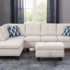 Alger - Wide Left Hand Facing Sofa & Chaise With Ottoman - Beige - Image 11