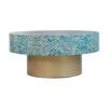 Unique Hyperion Capiz Inlay Drum Coffee Table With Pedestal Base - Multi - Image 9