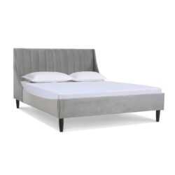 Aspen - Queen Vertical Tufted Modern Headboard Platform Bed Set - Opal Gray