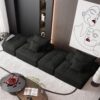 Modern Oversized Modular Sectional Sofa With 2 Ottoman And 2 Seat, Sparkling Chenille Fabric Soft Cushion Sofa With 4 Pillows, 4 Pieces Diy Combination Tufted Sofa, No Assembly Required - Black - Image 11
